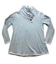 Load image into Gallery viewer, Soft Surroundings Sweater Womens Small Blue Brinley Cowl Lagenlook Ladies
