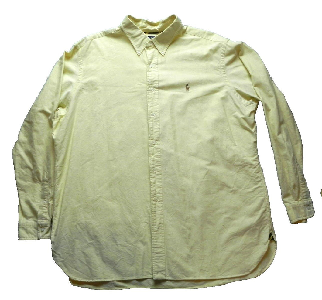 Ralph Lauren Shirt Adult 2XL Classic Fit Button Up Long Sleeve Flesh Pony Mens