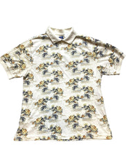 Load image into Gallery viewer, Jantzen Shirt Adult Medium Beige AOP Floral Hawaiian Aloha Casual Polo Mens

