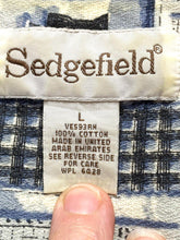 Load image into Gallery viewer, Sedgefield Shirt Adult Large Blue AOP Golfer Golfing Preppy Golf Polo Mens
