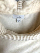 Load image into Gallery viewer, J Jill Sweater Womens Extra Large Cream Ruched Cowl Neck Waffle Knit Oversized
