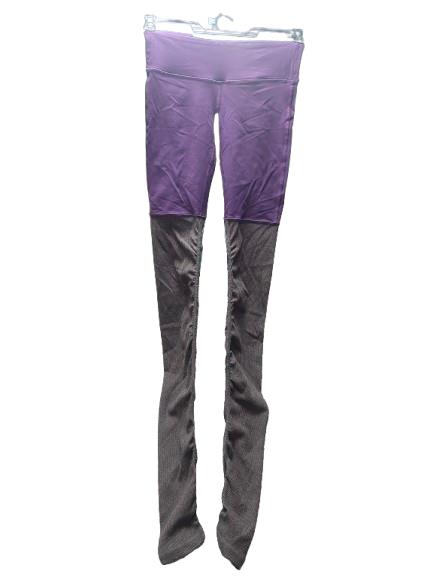 ALO Leggings Womens 27x35 Purple Gray Two Toned Yoga Goddess Ribbed Ruched Lady