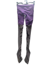 Load image into Gallery viewer, ALO Leggings Womens 27x35 Purple Gray Two Toned Yoga Goddess Ribbed Ruched Lady
