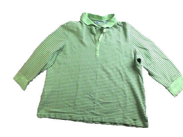 IZOD Shirt Womens 1X Striped Embroidered Logo Collared Buttons Polo Plus Ladies