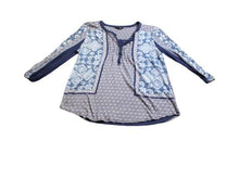 Load image into Gallery viewer, Lucky Brand Shirt Womens Medium Blue Henley Boho Flowy Peasant Casual Ladies
