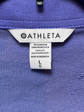 Load image into Gallery viewer, Athleta Sweatshirt Womens Large Purple Retroterry Polo Oversized Collared NWT
