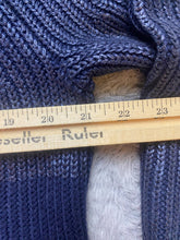 Load image into Gallery viewer, Chicos Sweater Womens 1 (Medium) Navy Silver Oversized Mock Neck Outerwear Lady
