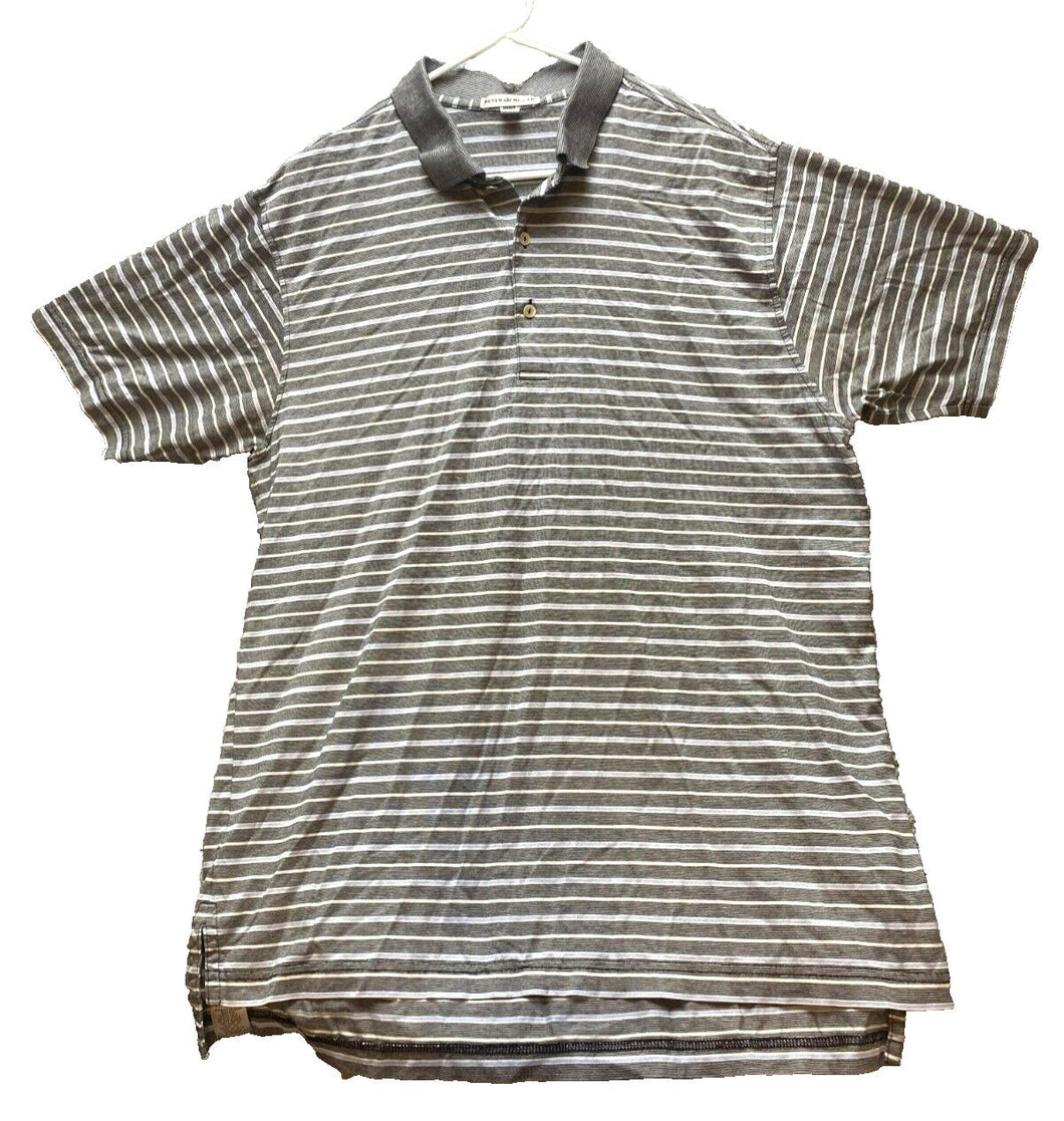 Peter Millar Shirt Adult Large Striped Crown Preppy Sportswear Golf Polo Mens