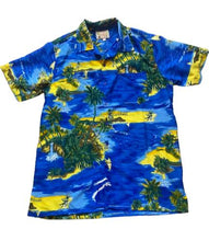 Load image into Gallery viewer, VTG Waikiki Shirt Adult Large Blue Hawaiian Caribbean Beach Tropical Button Up
