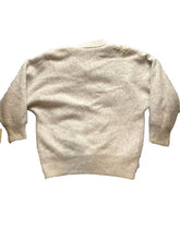 Load image into Gallery viewer, Angora Sweater Womens Small Beige Button Up Cardigan Embroidery Pearl Beaded
