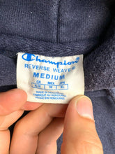 Load image into Gallery viewer, Champion Sweatshirt Adult Medium Navy Reverse Weave Hoodie Sweater Pullover Mens
