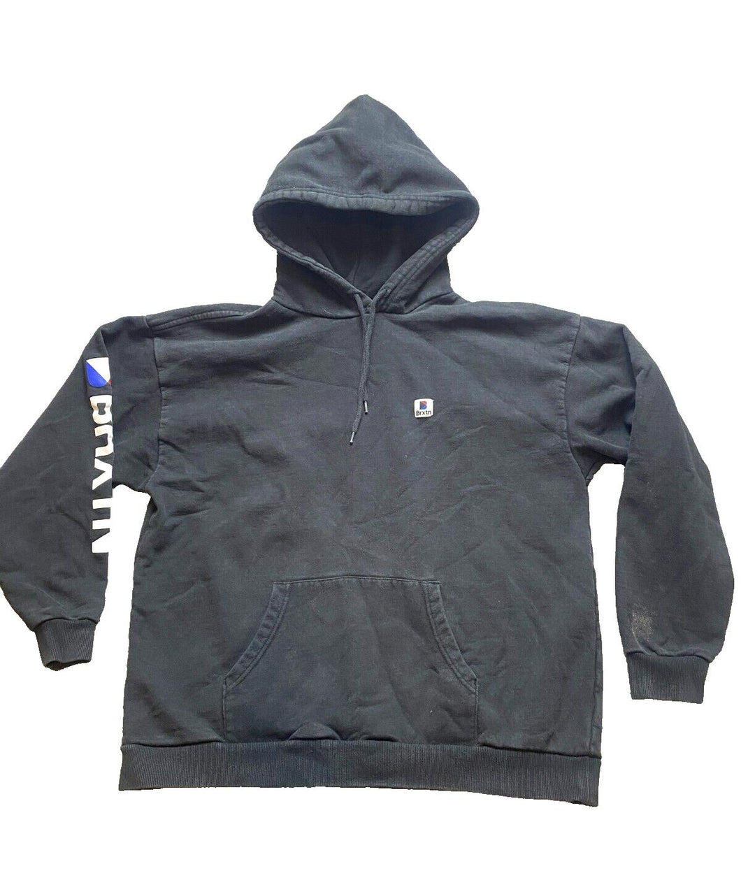Brixton Sweatshirt Adult Large Black Fleece BRXTN Spellout Hoodie Sweater Mens