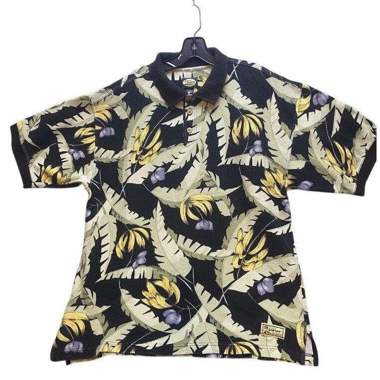 Tommy Bahama Shirt Adult Large Polo Tropical Banana Leaf AOP Golf Casual Mens
