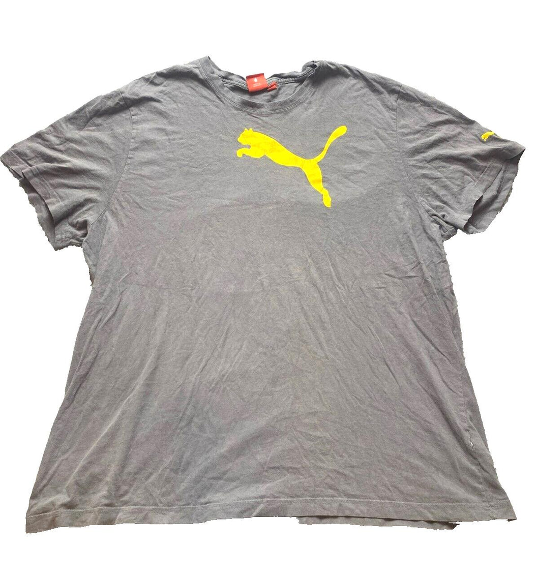 PUMA Shirt Adult 2XL XXL Gray Big Logo Sportslifestyle Activewear Athletic Mens