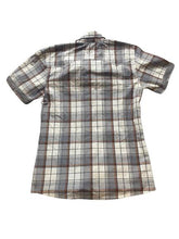 Load image into Gallery viewer, Giorgio Armani Shirt Adult Medium Gray Orange Plaid Embroidered Button Up Mens
