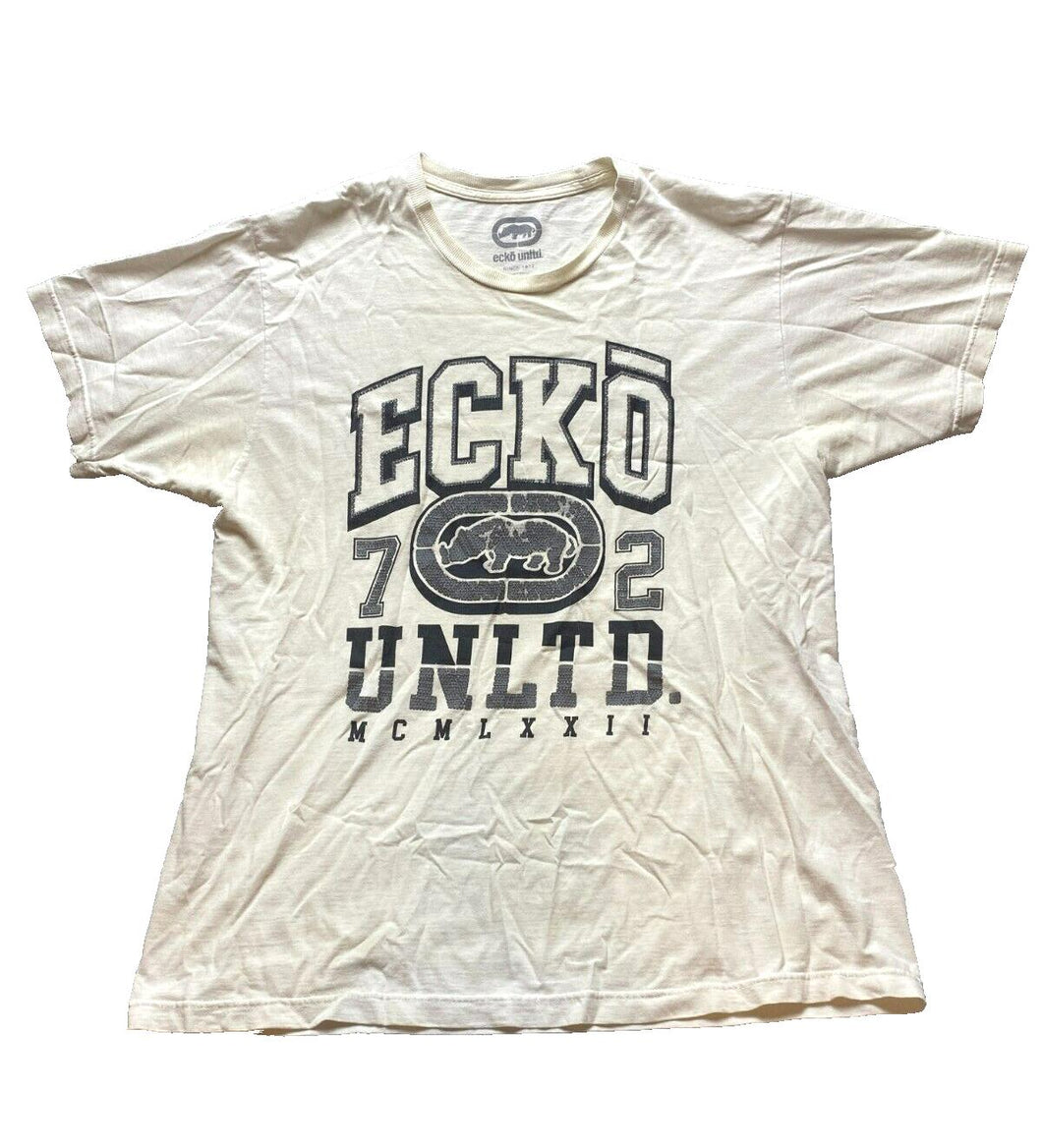 Ecko Unltd Shirt Adult Large Beige Rhino Brand Streetwear Skater MCMLXXI Mens