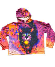 Load image into Gallery viewer, 3D Cat Sweatshirt Womens 2XL XXL Rainbow Oversized Masquerade Hoodie AOP Ladies
