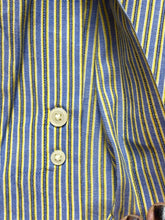 Load image into Gallery viewer, Alan Flusser Shirt Adult Medium Blue Yellow Striped Pocket Casual Cuffs Mens
