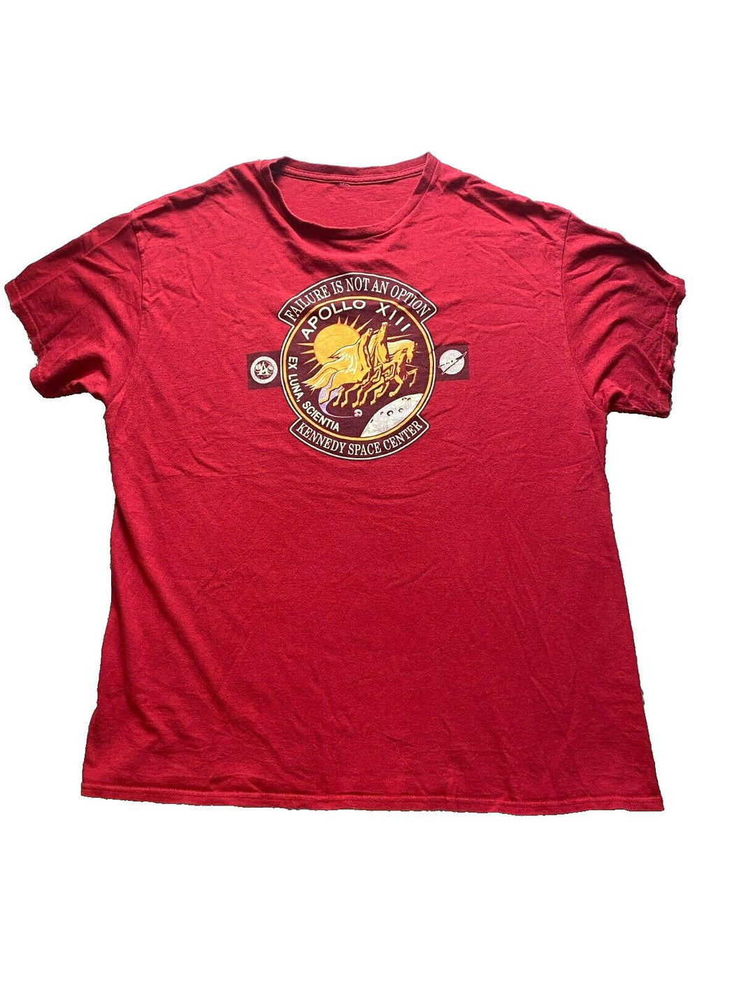 Apollo 13 Shirt Adult Extra Large Red NASA Kennedy Space Center XIII Mens