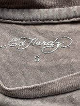 Load image into Gallery viewer, VTG Ed Hardy Shirt Adult Small Gray Fade New York City Tattoo Single Stitch Y2K
