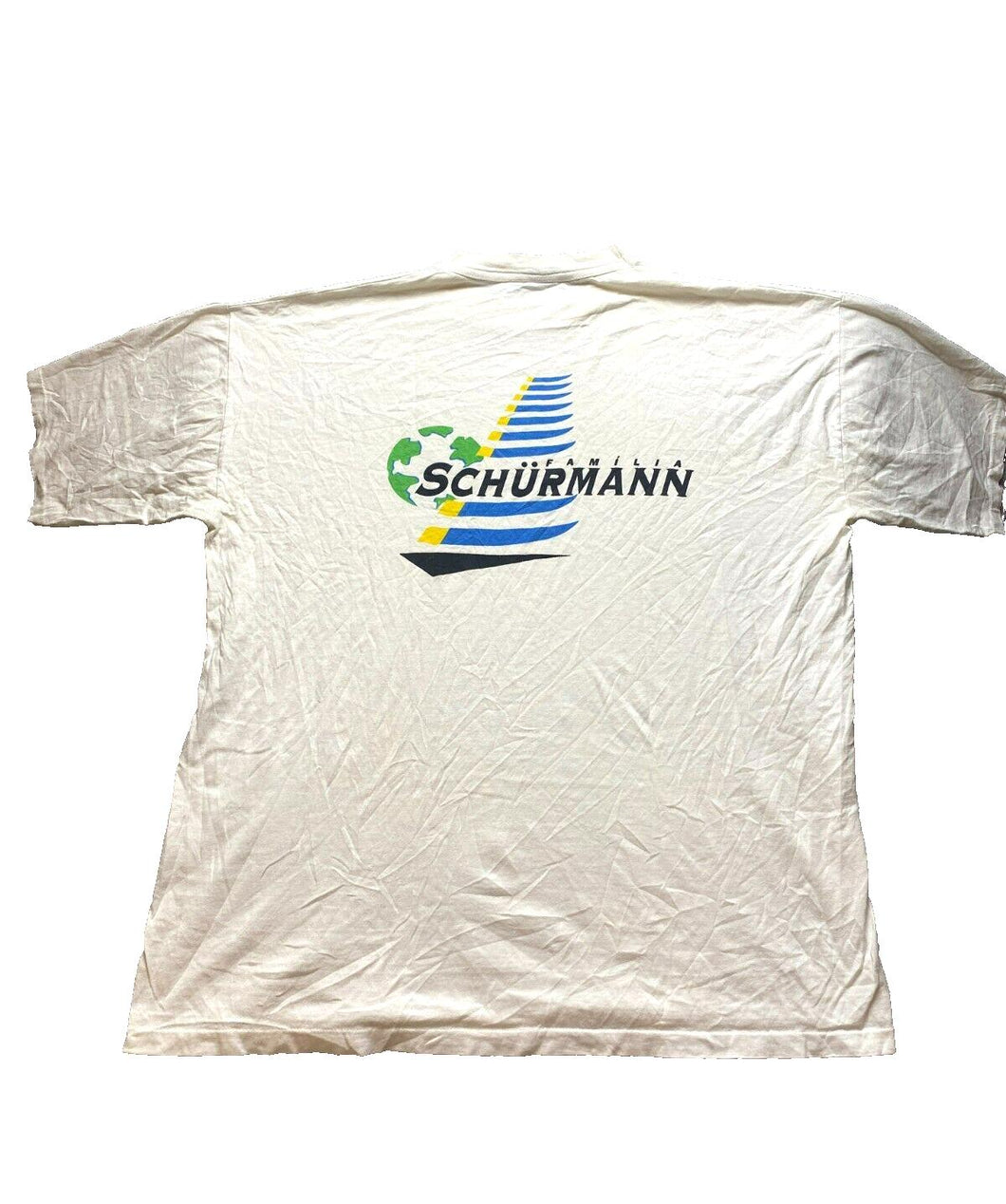 VTG Familia Schurmann Shirt Adult Extra Large Ivory Single Stitch Sailboat Mens