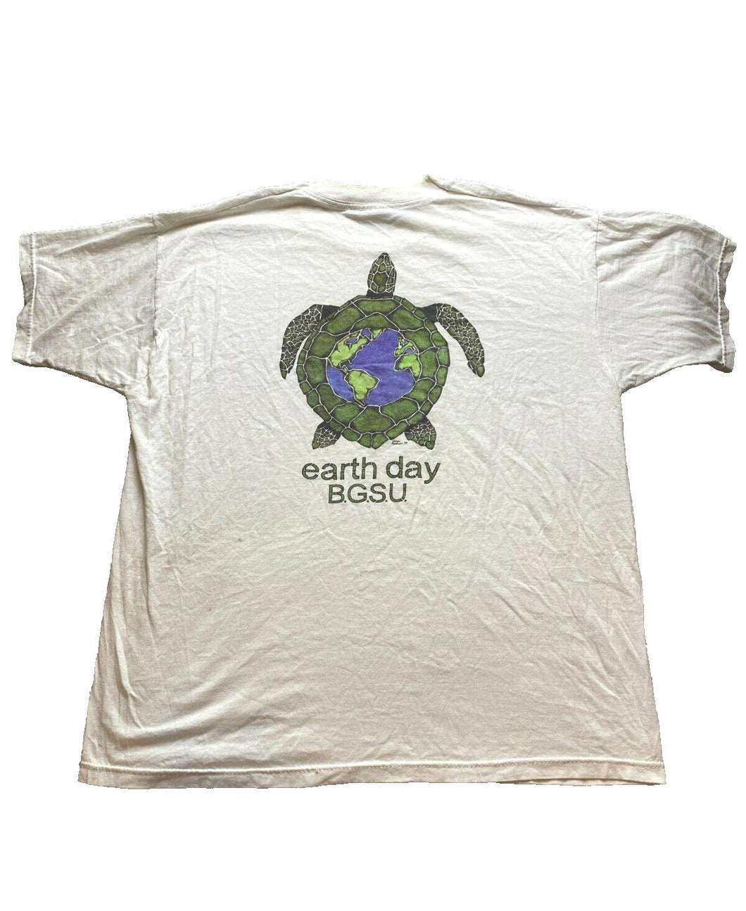 VTG Sea Turtle Shirt Adult Extra Large White Earth Day BGSU Earthcore Earth Mens