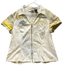 Load image into Gallery viewer, Harley Davidson Shirt Womens 1W Beige Motorcycle Biker Zip Up Polo Spandex Plus
