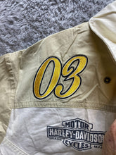 Load image into Gallery viewer, Harley Davidson Shirt Womens 1W Beige Motorcycle Biker Zip Up Polo Spandex Plus
