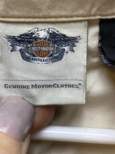 Load image into Gallery viewer, Harley Davidson Shirt Womens 1W Beige Motorcycle Biker Zip Up Polo Spandex Plus
