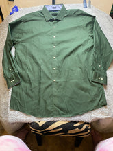 Load image into Gallery viewer, Tommy Hilfiger Shirt Adult 17.5 34/35 2XL Green Regular Fit Flip Cuffs Dress Men
