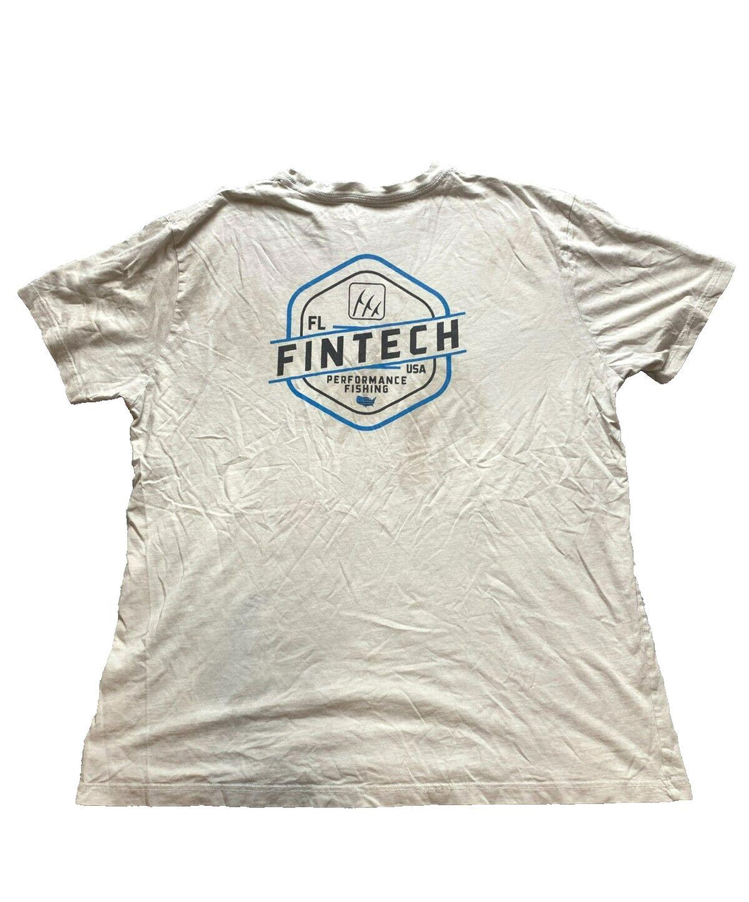 Fintech Shirt Adult Extra Large Beige Performance Fishing Fish USA Outdoor Mens