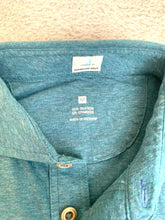 Load image into Gallery viewer, Johnnie-O Shirt Adult Medium Teal Buttons Collared Hangin&#39; Out Surfboard Mens

