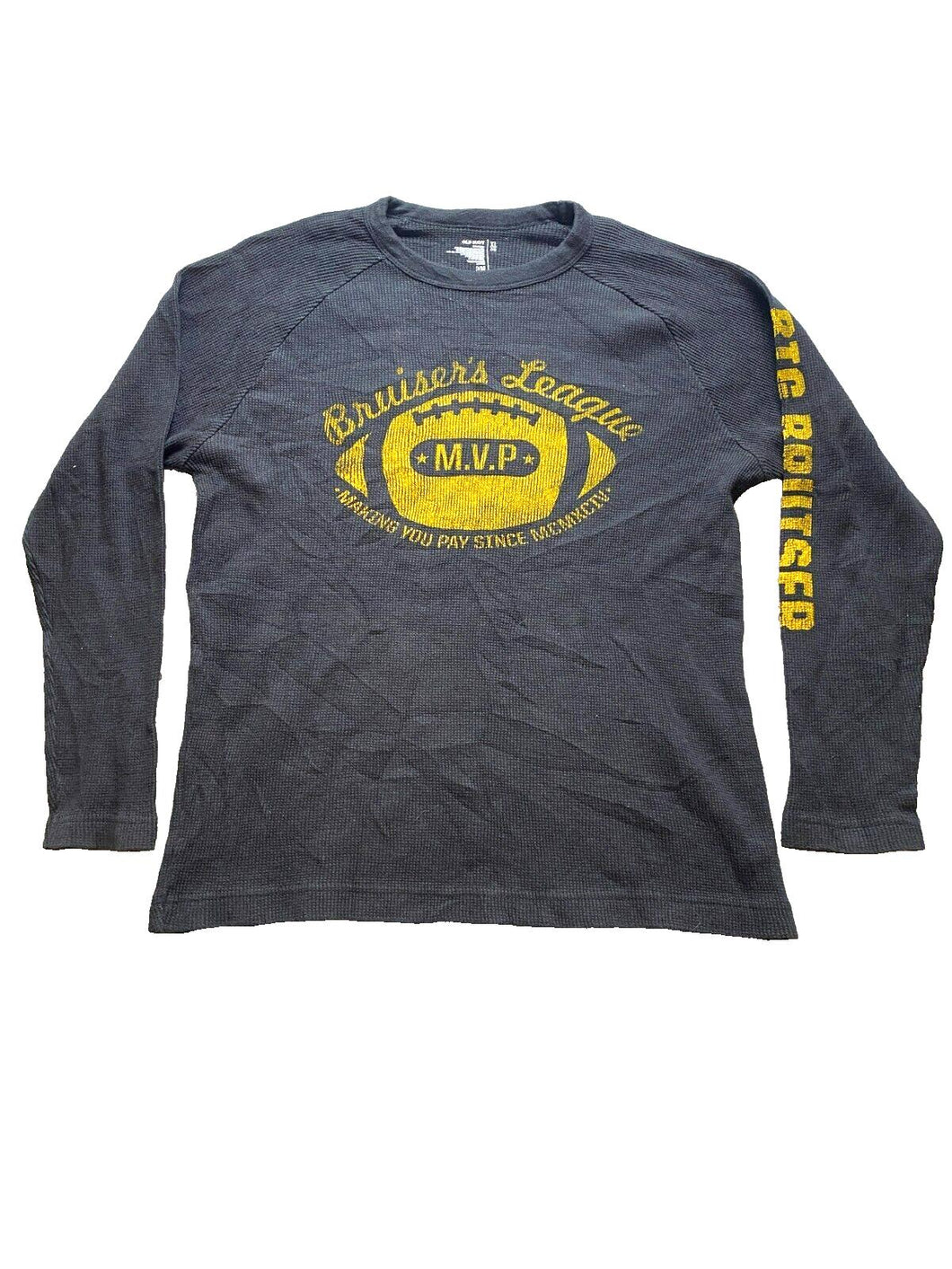 Bruisers League Football Youth Extra Large Black Waffle Knit Thermal MVP Boys