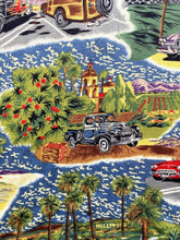 Load image into Gallery viewer, VTG Reyn Spooner Shirt Adult Medium Rainbow AOP Hollywood Hot Rod Hawaiian Mens
