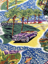 Load image into Gallery viewer, VTG Reyn Spooner Shirt Adult Medium Rainbow AOP Hollywood Hot Rod Hawaiian Mens
