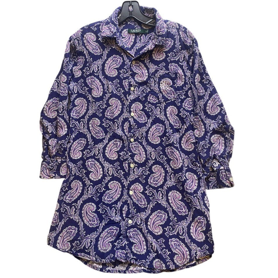 Ralph Lauren Shirt Adult Small Purple Paisley AOP Academia Button Up Preppy Mens