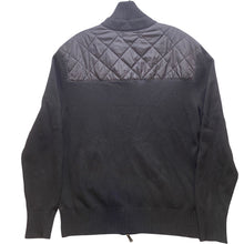 Load image into Gallery viewer, Banana Republic Sweater Jacket Mens Large Black Quilted Merino Wool Full Zip

