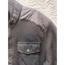 Load image into Gallery viewer, Banana Republic Sweater Jacket Mens Large Black Quilted Merino Wool Full Zip
