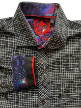 Load image into Gallery viewer, Au Noir Shirt Adult 1 Medium Black Embroidered Flip Cuffs Contrast Casual Mens
