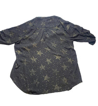 Load image into Gallery viewer, Torrid Shirt Womens 3 3X Black Gold Star Georgette Harper Tunic Blouse Plus Lady
