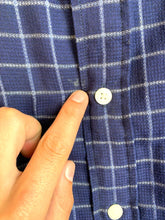 Load image into Gallery viewer, Orvis Shirt Adult Large Navy Blue Windowpane Button Up Casual Pocket Mens

