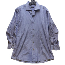 Load image into Gallery viewer, Ermenegildo Zegna Shirt Mens Extra Large Blue &amp; White Striped Button Down Italy
