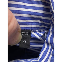 Load image into Gallery viewer, Ermenegildo Zegna Shirt Mens Extra Large Blue &amp; White Striped Button Down Italy
