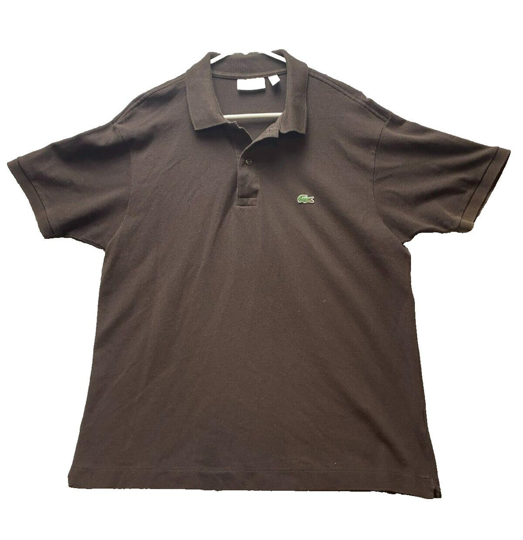Lacoste Shirt Adult Extra Large Brown Classic Fit Alligator Patch Logo Polo Mens