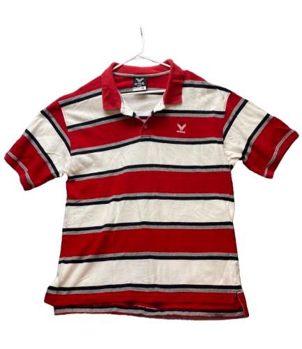 Avirex Shirt Adult Extra Large Stripes Embroidered Rugby Casual Golf Polo Mens