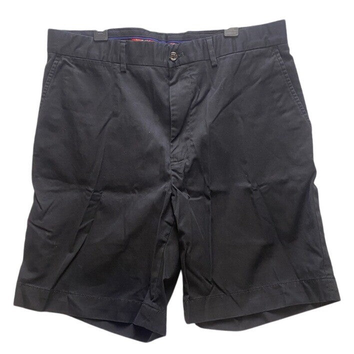 Polo Ralph Lauren Shorts Adult 34 Black Tartan Flat Front Chino Casual Golf Mens
