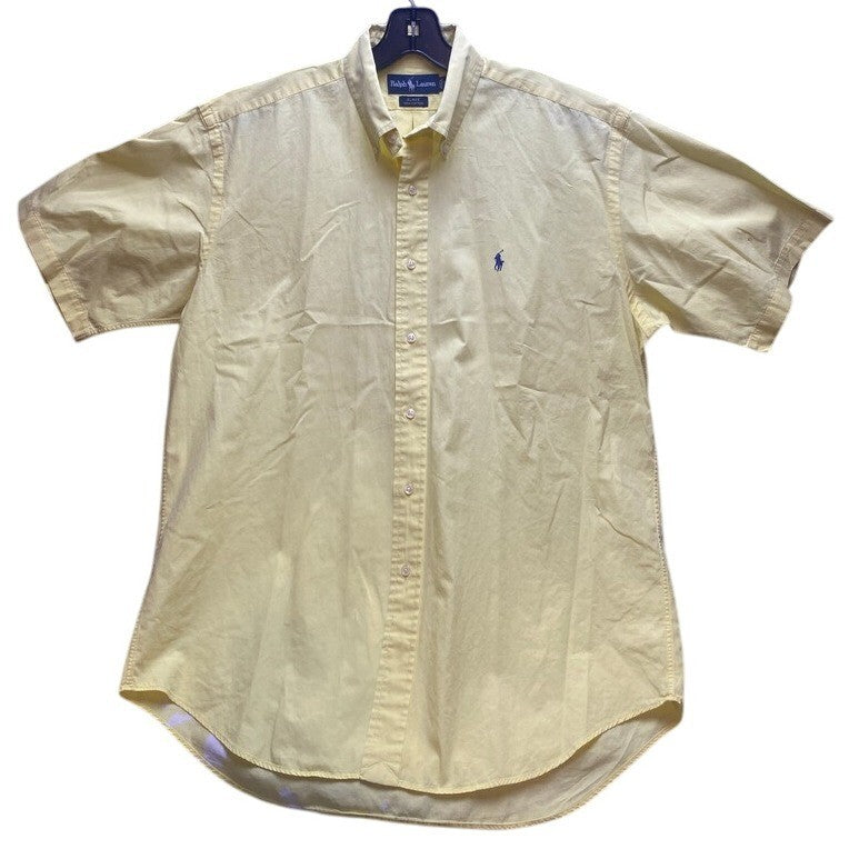 Ralph Lauren Shirt Adult Medium Blake Button Down Short Sleeve Casual Yellow Men