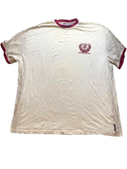Rocawear Shirt Adult 5X White Maroon Ringer Embroidered Streetwear Hip Hop Mens