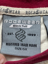 Load image into Gallery viewer, Rocawear Shirt Adult 5X White Maroon Ringer Embroidered Streetwear Hip Hop Mens
