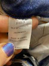 Load image into Gallery viewer, Fashion Nova Jeans Womens 3 (28x30) Blue Destroyed Ripped Flared Spandex Stretch
